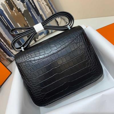 wholesale quality hermes constance 19 matte niloticus crocodile 89 noir phw